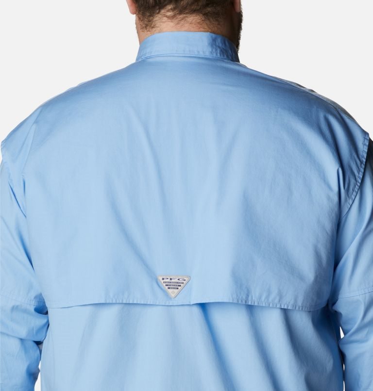 Men's Columbia PFG Bonehead Long Sleeve Shirts Light Blue | Plus Size CA-WA4L0